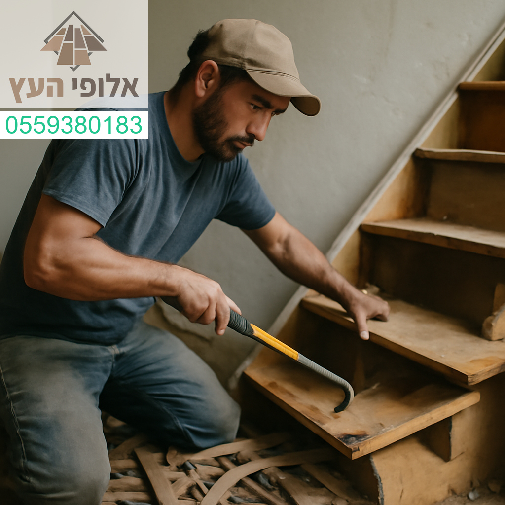 פירוק מקצועי של מדרגות עץ — היסוד לשיפוץ מדויק ובטיחותי.
אלופי העץ - איכות שמתחילה מהבסיס.
