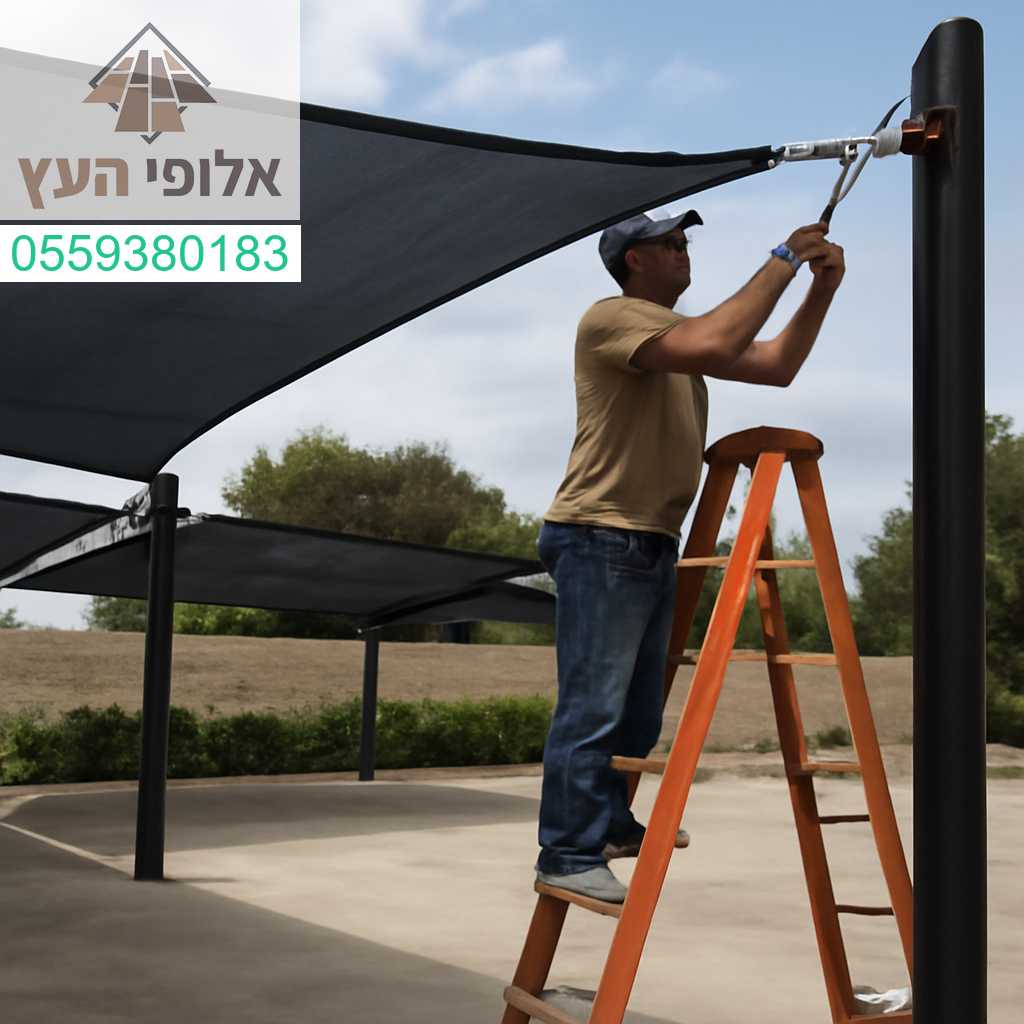 התקנה מקצועית של הצללת חניה בעיצוב מודרני ואיכות בלתי מתפשרת – הצללה שמעניקה הגנה מושלמת ונראות מרשימה.