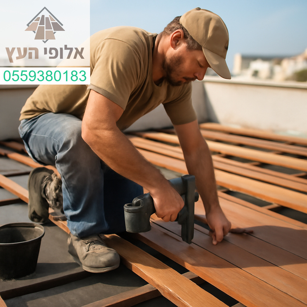 דק עץ איכותי על הגג – שילוב מושלם של מקצועיות, אסתטיקה ועמידות גבוהה לאורך שנים.