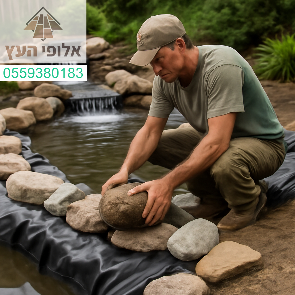 יצירת גן עדן בבית – בניית בריכת נוי מושקעת בעיצוב טבעי ומרהיב. 🌿💧