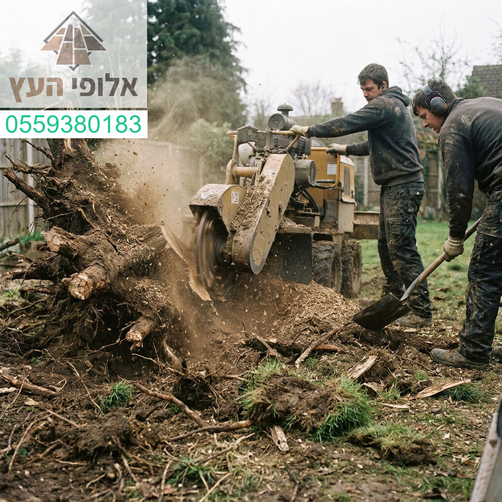 שירות כרסום שורשים מקצועי ויעיל למראה גינה נקי ומטופח