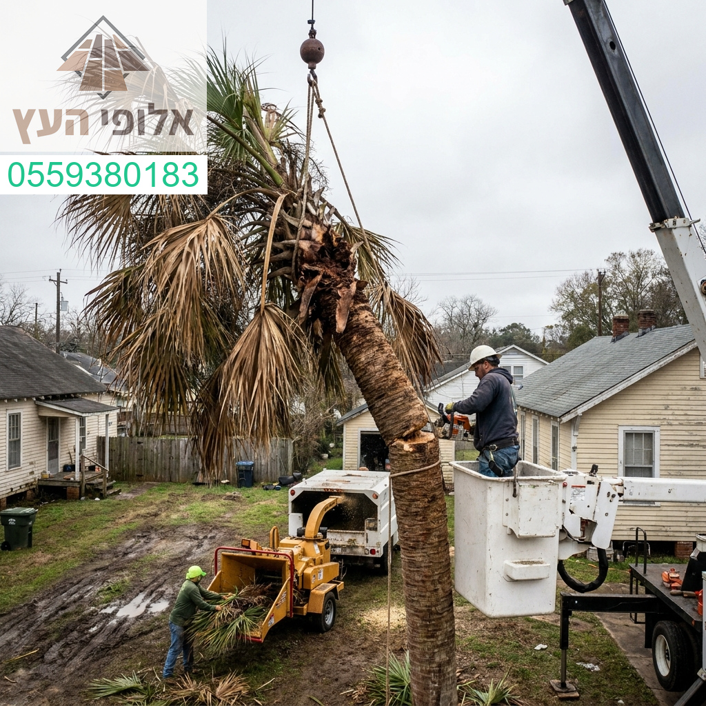 שירות מקצועי ומדויק לכריתת עצי דקל חולים בסטנדרט הגבוה ביותר ובבטיחות מוחלטת