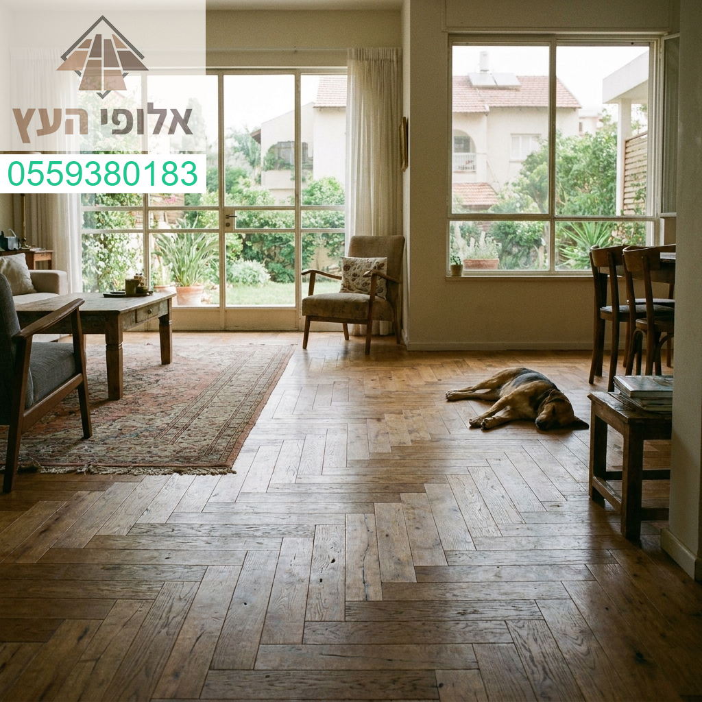 שדרוג יוקרתי ואיכותי בפרקט הֶרְינגבון מרהיב המעניק חמימות ואלגנטיות לביתכם בהוד השרון