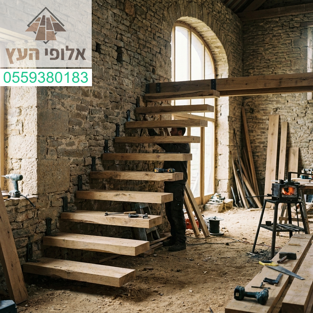 שילוב מרהיב של עיצוב מודרני ואומנות עץ קלאסית ליצירת מדרגות צפות בעבודת יד איכותית ויוקרתית