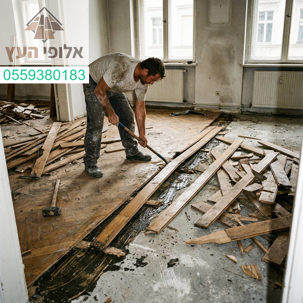 מומחיות בפירוק פרקט עץ מודבק בעבודה יסודית ומקצועית להכנה מושלמת לחידוש הרצפה שלכם