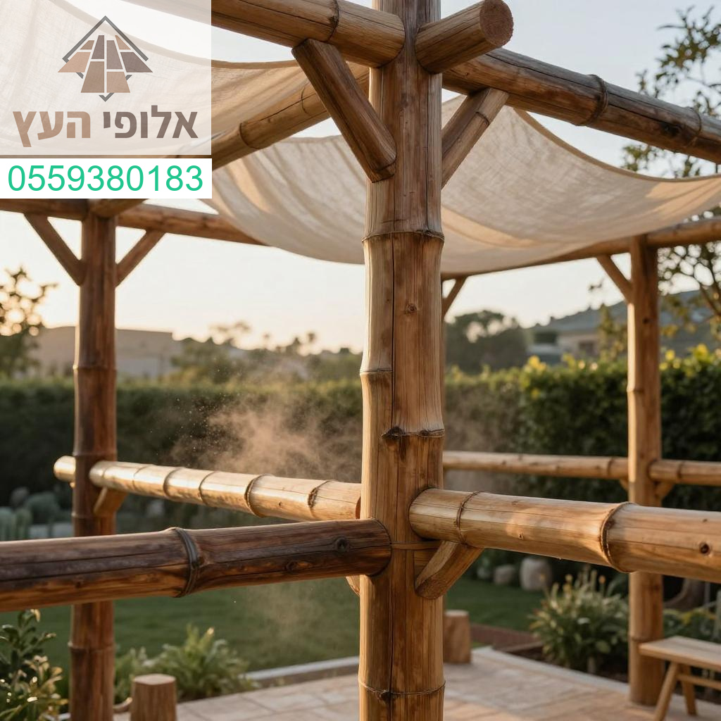 פרגולת במבוק וסנטף בעיצוב יוקרתי המשלבת אסתטיקה מרהיבה עם איכות ללא פשרות