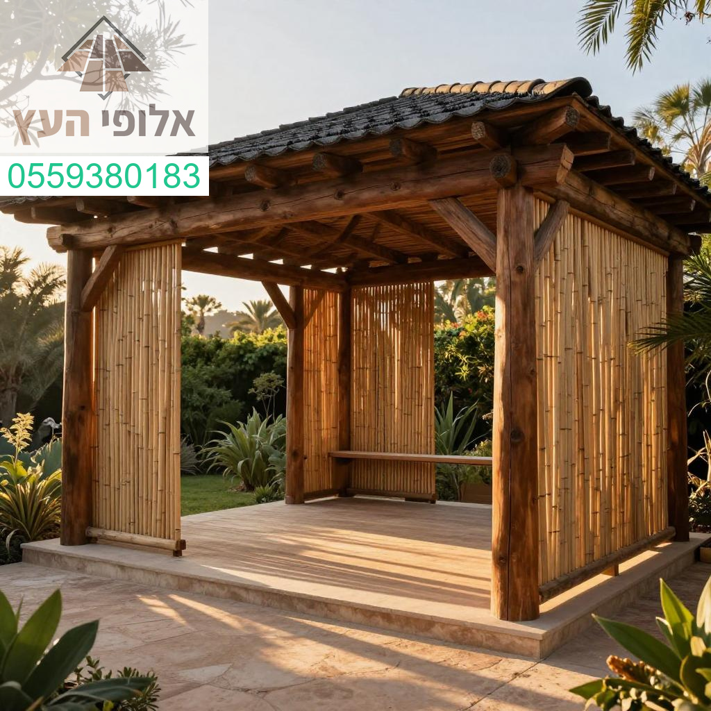 שילוב מושלם של עץ, סנטף ובמבוק ליצירת פינת מנוחה יוקרתית ואיכותית בסטנדרט הגבוה ביותר
