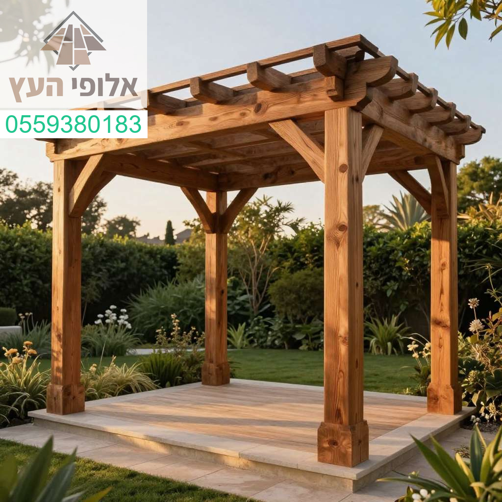 פרגולת עץ אורן פיני איכותית המשלבת עיצוב יוקרתי ועמידות יוצאת דופן ליצירת מרחב חיצוני מושלם בגינה שלכם