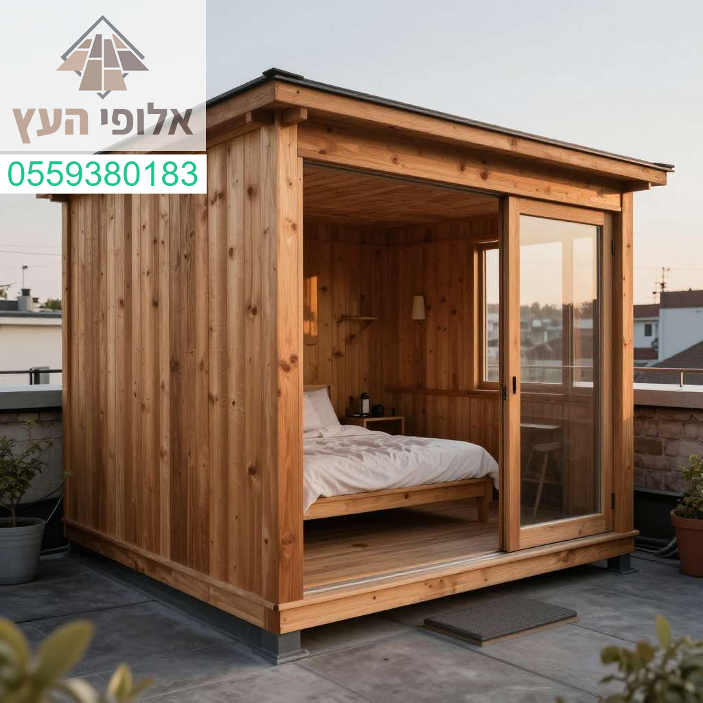 שדרוג הגג שלכם לחדר עץ מפואר המשלב עיצוב יוקרתי עם נוחות מקסימלית וחמימות טבעית
